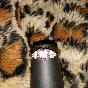 Stainless steel pink heart ring 💍